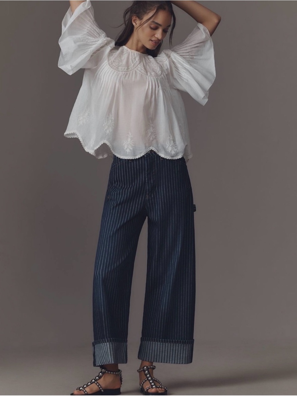 Pilcro Kayden High-Rise Railroad
Stripe Carpenter Barrel Jeans